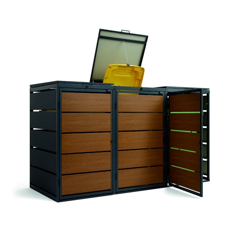 Zabudowa na 3 kosze na śmieci 240L z blachy