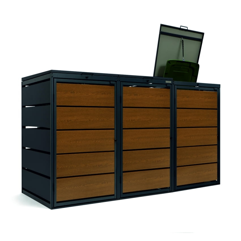 Zabudowa na 3 kosze na śmieci 240L z blachy