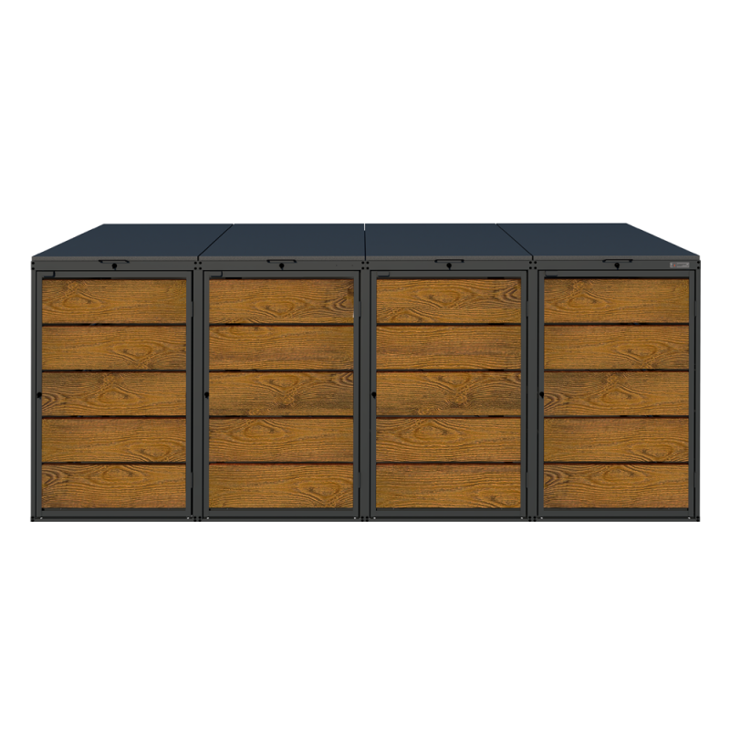 Zabudowa na 4 kosze na śmieci z blachy 240L 1,25mm