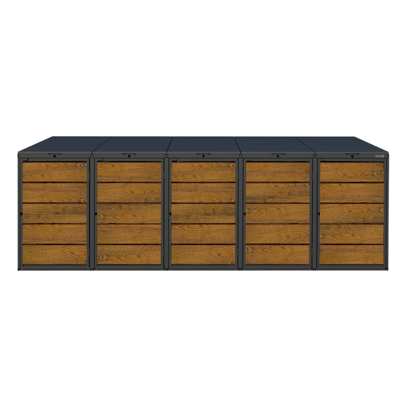 Zabudowa na kosze 240L z blachy 1,25 - 5 koszy, łączone modułowe