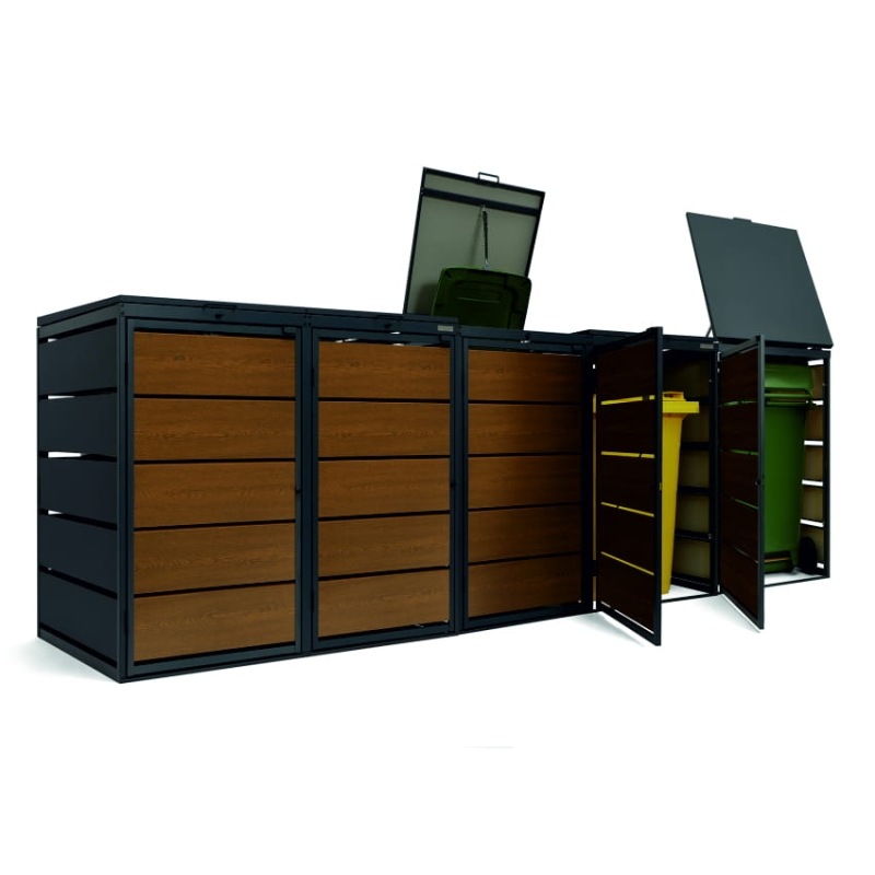 Zabudowa na kosze 240L z blachy 1,25 - 5 koszy, łączone modułowe