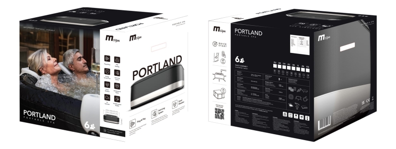 MSpa Premium Portland jacuzzi ogrodowe kwadratowe 6 osobowe