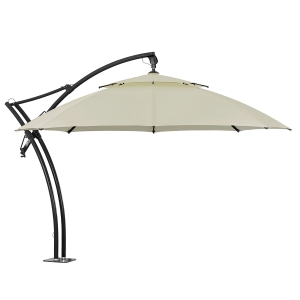 Parasol Ibiza Plus 4,2 m LED poliester naturalny – wieczorne spotkania w ogrodzie