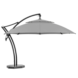 Parasol Ibiza Plus 4,2 m LED akryl ciemny szary – nowoczesny parasol tarasowy