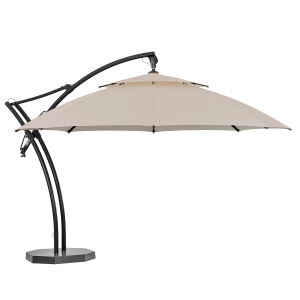 Parasol Ibiza Plus 4,2 m LED akryl ciemny beż – klimatyczne oświetlenie