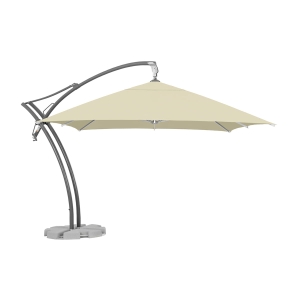 Parasol Ibiza Plus Quattro 3,5 m LED poliester naturalny – jasny parasol na wieczory