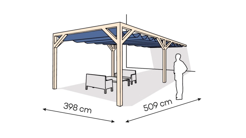Pergola drewniana przyścienna PS1