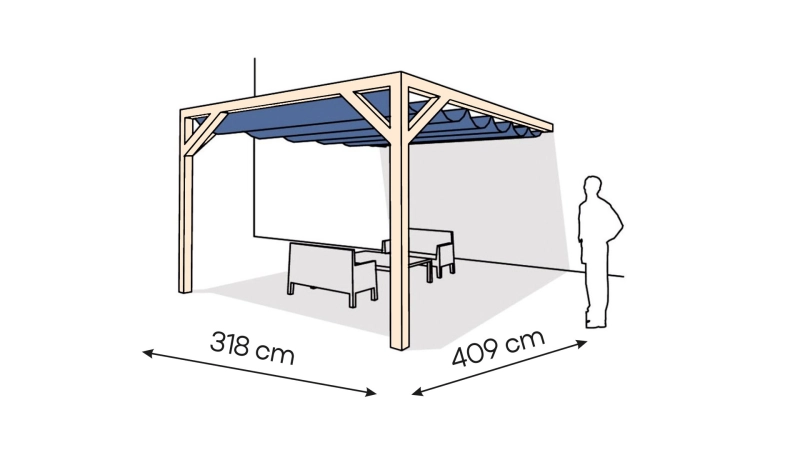 Pergola drewniana przyścienna PS1