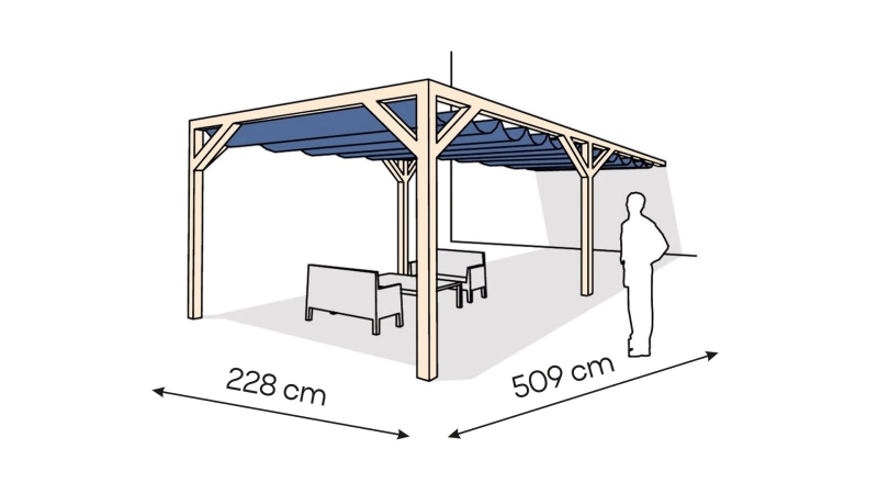 Pergola drewniana przyścienna PS1