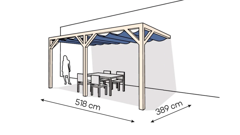 Pergola drewniana przyścienna PS2