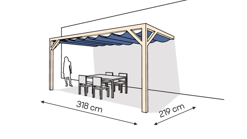 Pergola drewniana przyścienna PS2
