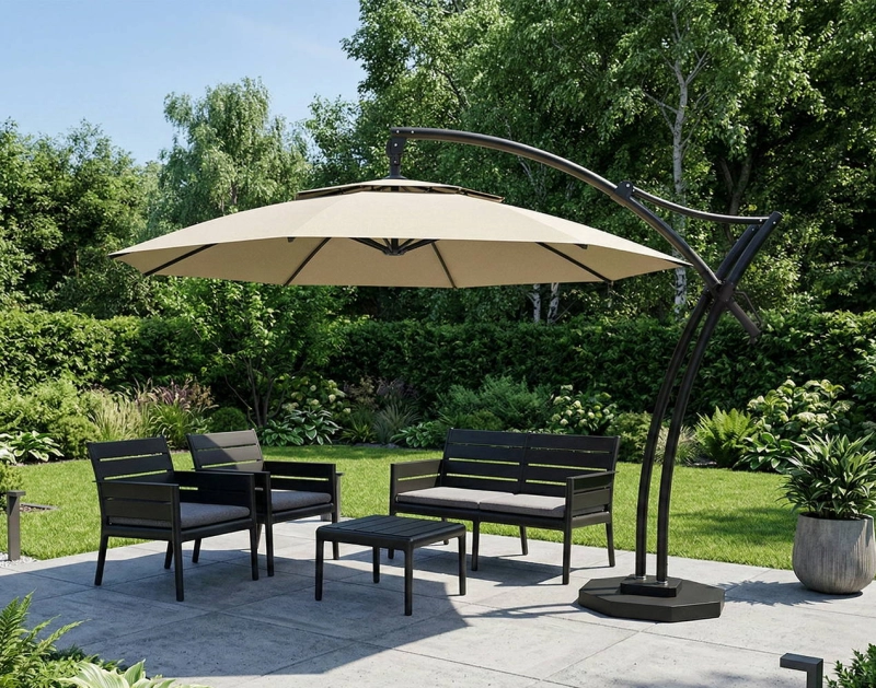 Parasol ogrodowy Ibiza Naturalny wizualizacja