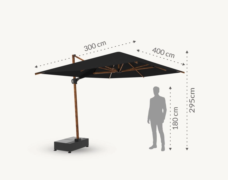 Parasol ogrodowy Egina 3 x 4 m z oświetleniem LED