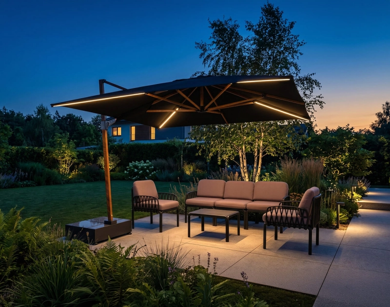Parasol ogrodowy Egina 3 x 4 m z oświetleniem LED