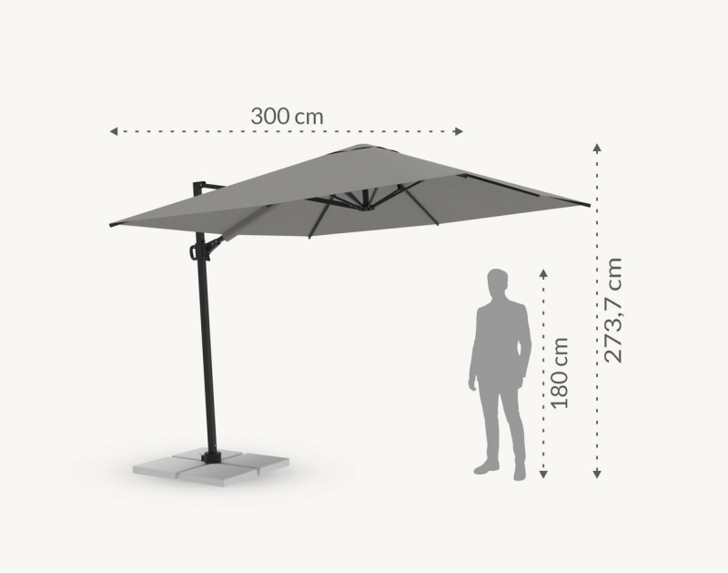 Parasol ogrodowy Rio 3 m z boczną nogą