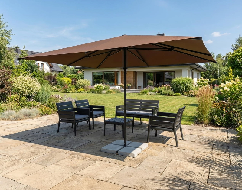 Parasol ogrodowy Palamos 3 x 4 m brązowy