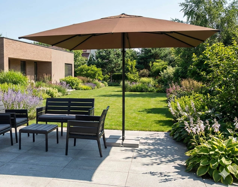 Parasol ogrodowy Palamos 3 x 4 m brązowy