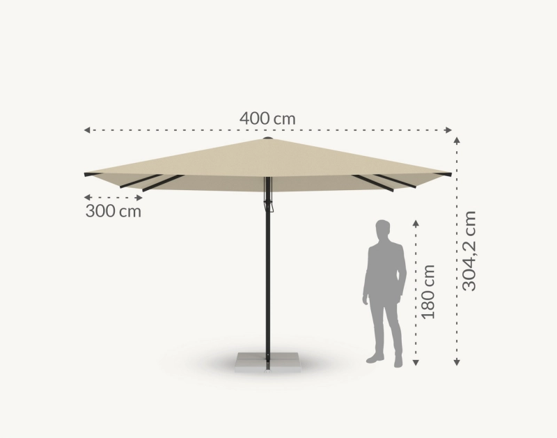 Parasol ogrodowy Palamos 3 x 4 m wymiary