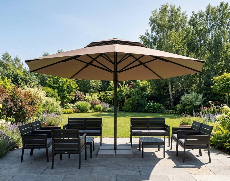 parasol-vesuvio-5,5m brązowy poliester z podstawą