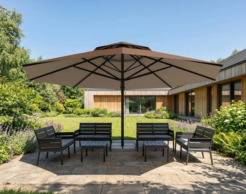 parasol-vesuvio-5,5m brązowy poliester z podstawą