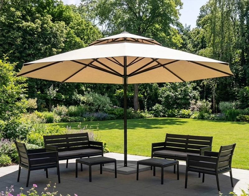 parasol-vesuvio-5,5m naturalny poliester z podstawą