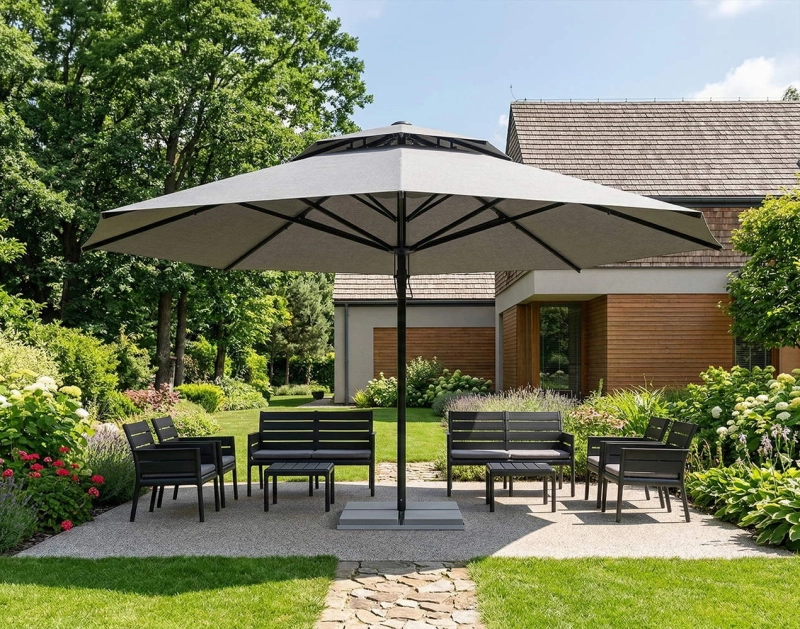parasol-vesuvio-5,5m szary poliester z podstawą