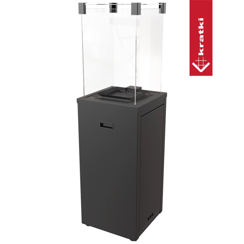 Ogrzewacz gazowy Patio Slim stalowy 8,2 kW - czarny i biały