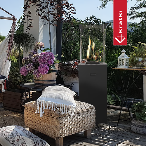 Ogrzewacz gazowy Patio Slim stalowy 8,2 kW - czarny i biały