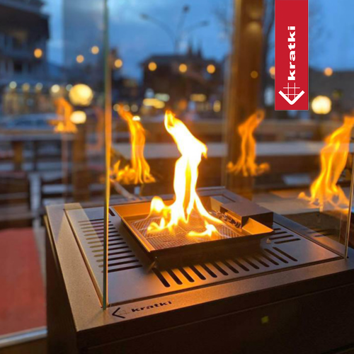 Ogrzewacz gazowy Patio Slim stalowy 8,2 kW - czarny i biały