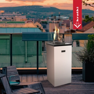 Ogrzewacz gazowy Patio Slim stalowy 8,2 kW - czarny i biały