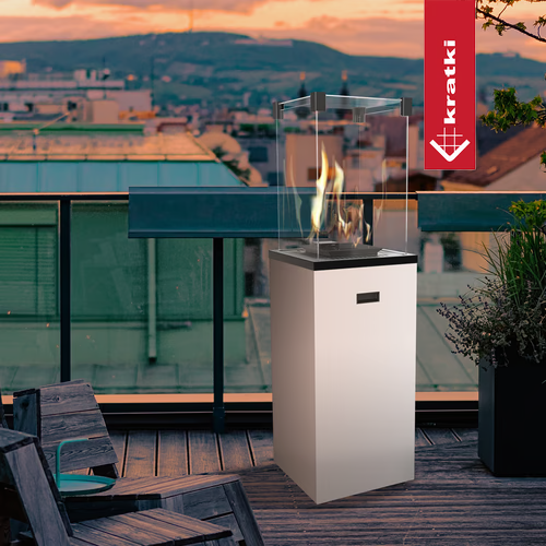 Ogrzewacz gazowy Patio Slim stalowy 8,2 kW - czarny i biały