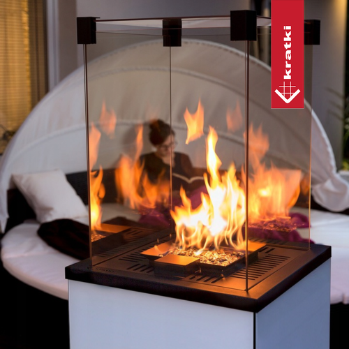 Ogrzewacz gazowy Patio Slim stalowy 8,2 kW - czarny i biały
