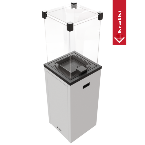 Ogrzewacz gazowy Patio Slim stalowy 8,2 kW - czarny i biały