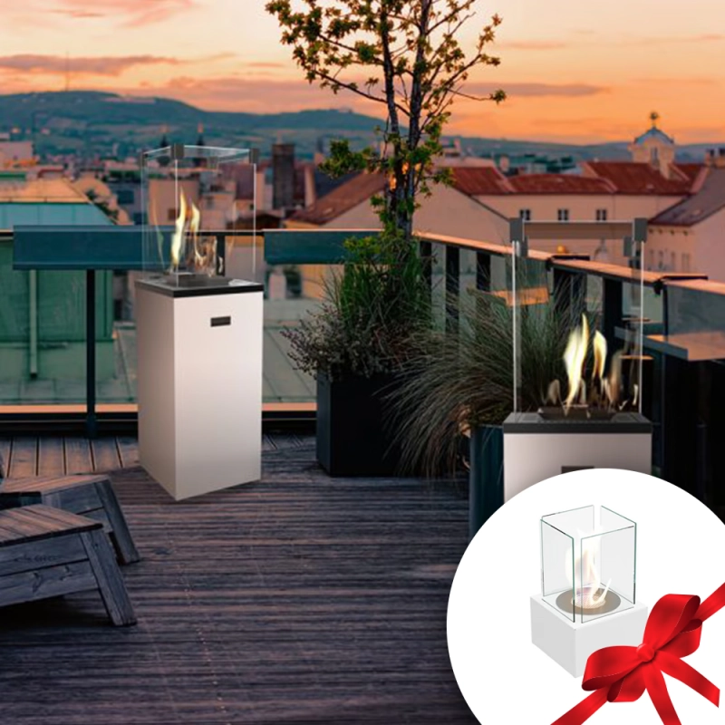 Ogrzewacz gazowy Patio Slim stalowy 8,2 kW - czarny i biały