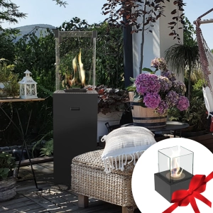 GRATIS Ogrzewacz gazowy Patio Slim stalowy 8,2 kW - czarny i biały + Biokominek Tango 1/2