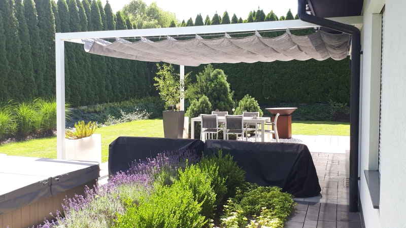 Pergola aluminiowa przyścienna PS1