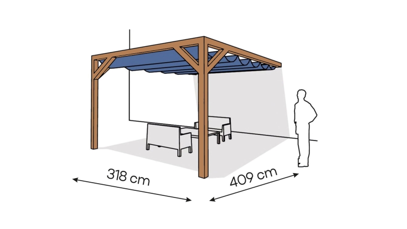 Pergola drewniana wolnostojąca