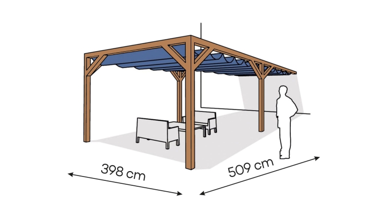 Pergola drewniana wolnostojąca