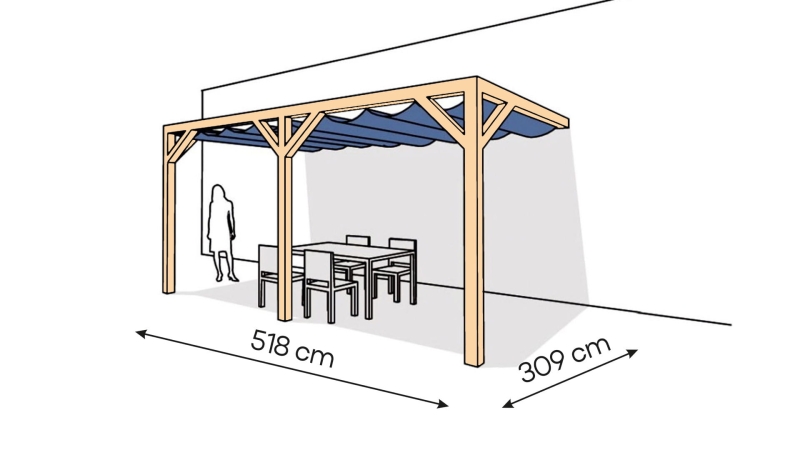 Pergola drewniana wolnostojąca