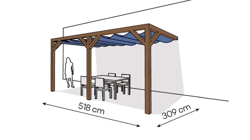 Pergola drewniana wolnostojąca