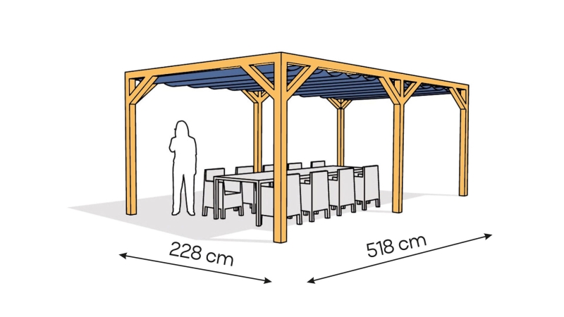 Pergola drewniana wolnostojąca
