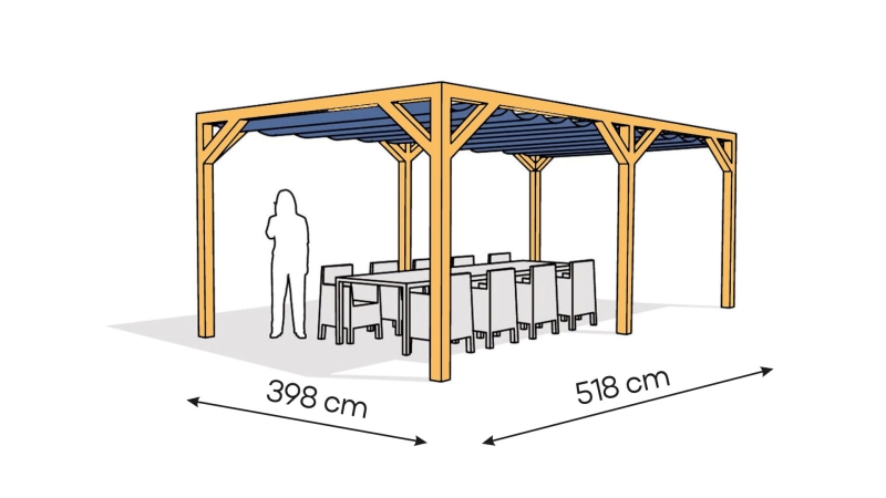 Pergola drewniana wolnostojąca