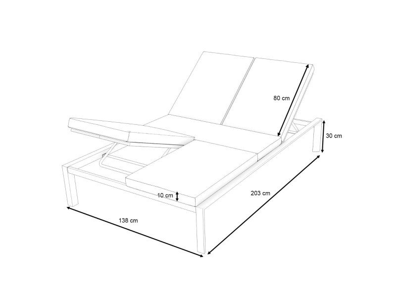 Leżak dwuosobowy Maria outlet