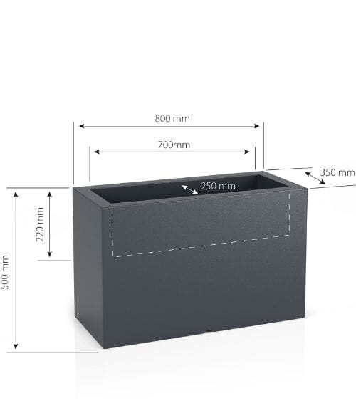 Donica ogrodowa podłużna na kółkach