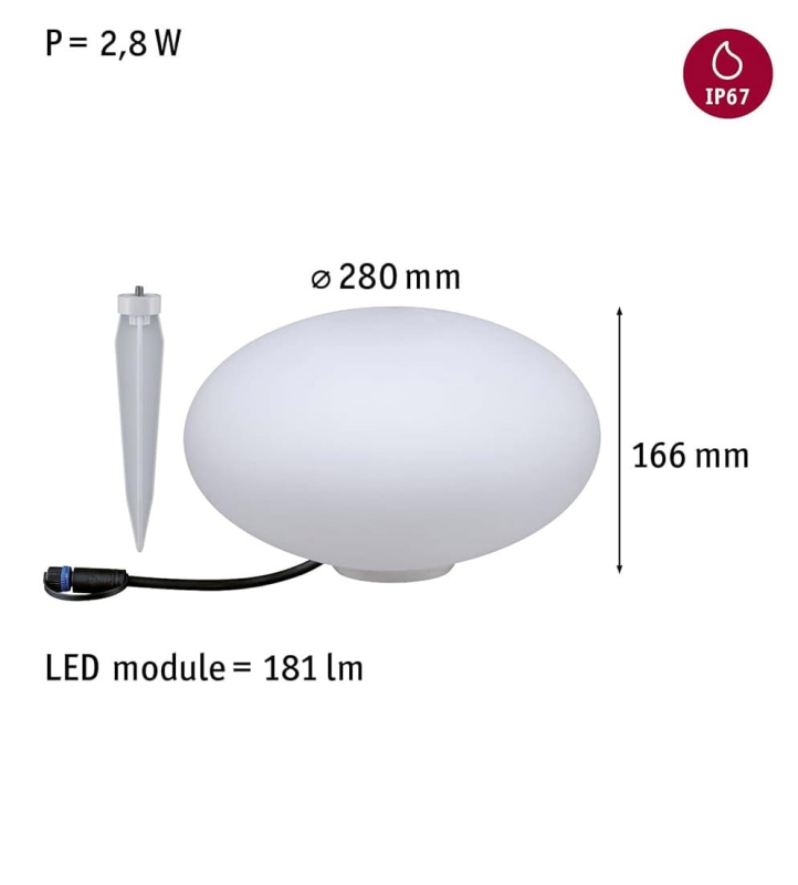 Kula ogrodowa stone led