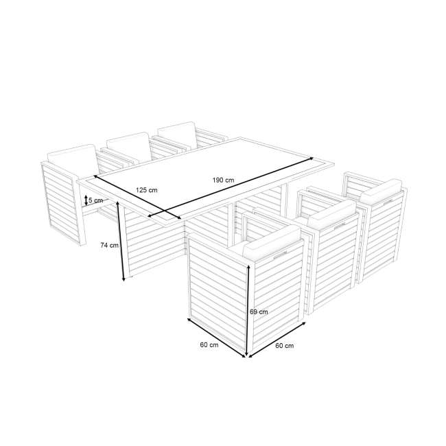 Zestaw stołowy składany ogrodowy