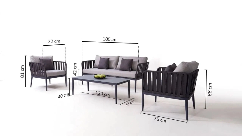 Zestaw wypoczynkowy do ogrodu ze stolikiem