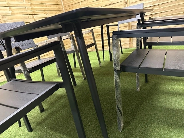 Zestaw stołowy ogrodowy czarny