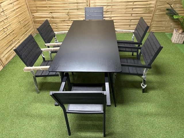 Zestaw stołowy ogrodowy czarny