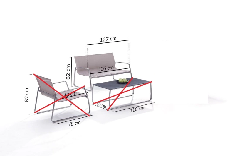 Meble ogrodowe z rozkładanym stolikiem